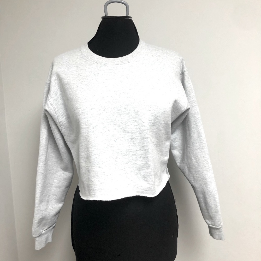 Vintage Fruit of the Loom Cropped Gray Sweatshirt